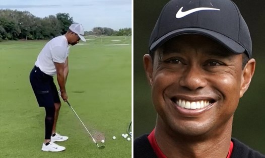 Hình ảnh tập luyện của Tiger Woods mà anh đăng tải vào Chủ nhật tuần trước. Ảnh: Twitter