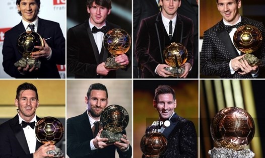 Lionel Messi lần thứ bảy nhận Quả bóng vàng cho Cầu thủ xuất sắc nhất năm. Ảnh: AFP