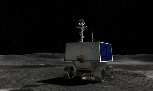 Robot di động sẽ đi quanh cực nam của Mặt trăng để tìm kiếm băng. Ảnh: NASA.