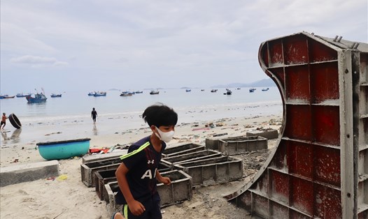 Dự án kè bờ biển phường Ninh Hải thuộc bãi biển Hòn Khói. Ảnh CC