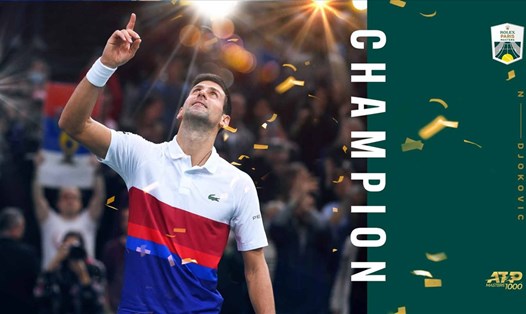 Trả nợ thành công Daniil Medvedev, Novak Djokovic vô địch Paris Masters 2021 và tiếp tục phá những kỷ lục trong làng quần vợt thế giới. Ảnh: ATP Tour