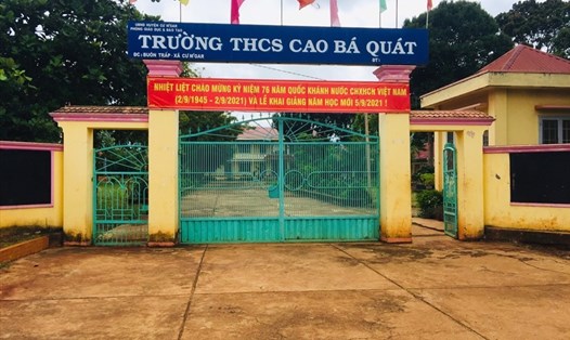 Trường THCS Cao Bá Quát (xã Cư M'Gar, huyện Cư M'Gar, tỉnh Đắk Lắk) nơi xảy ra vụ việc. Ảnh: Bảo Trung