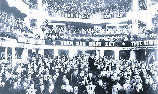 Kỳ họp Quốc hội khoá 1 năm 1946. Ảnh TL