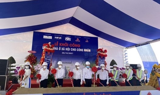 Ngày 30.10, UBND TP.Thủ Đức, TPHCM đã tổ chức lễ khởi công dự án Nhà ở xã hội cho công nhân với hơn 1.000 căn hộ. Ảnh: M.Q