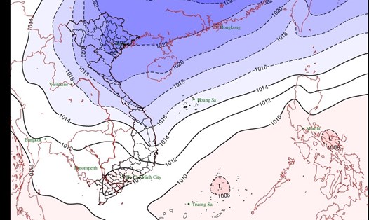 Dự báo thời tiết của Trung tâm Dự báo Khí tượng Thủy văn Quốc gia Việt Nam về không khí lạnh tăng cường từ ngày 2.12.