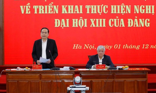 Uỷ viên Bộ Chính trị, Phó Chủ tịch Thường trực Quốc hội phát biểu tại cuộc làm việc. Ảnh Dương Giang