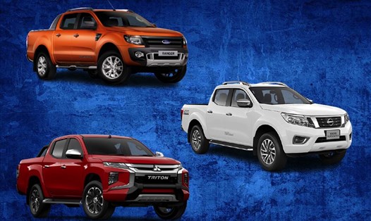 Ford Ranger, Mitsubishi Triton, Nissan Navara là những mẫu xe bán tải phổ biến trên thị trường xe Việt. Ảnh: Lâm Anh.