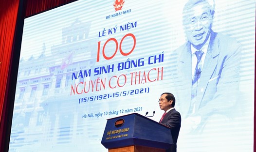 Lễ kỷ niệm 100 năm ngày sinh nhà ngoại giao Nguyễn Cơ Thạch diễn ra ngày 12.10. Ảnh: Bộ Ngoại giao
