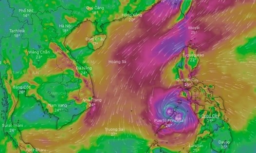 Theo mô hình dự báo Windy, một xoáy thuận nhiệt đới có khả năng vào Biển Đông trong khoảng ngày 16 - 18.12.