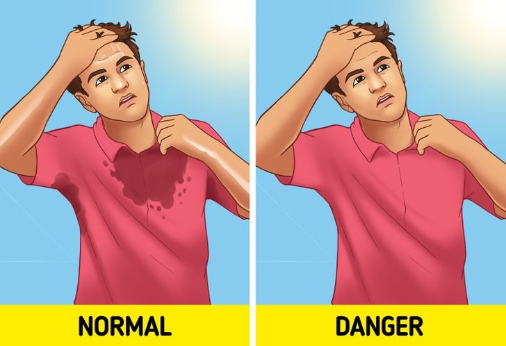 Dấu hiệu cơ thể đổ mồ hôi quá nhiều hay quá ít là cảnh bảo về tình trạng sức khoẻ của bạn. Ảnh: Brightside