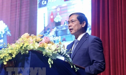Ủy viên Trung ương Đảng, Bộ trưởng Bộ Ngoại giao Bùi Thanh Sơn phát biểu khai mạc Hội nghị Ngoại vụ toàn quốc lần thứ 20. Ảnh: TTXVN