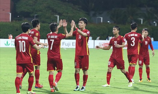 Tuyển Việt Nam rộng cửa vào bán kết AFF Cup 2020. Ảnh: VFF