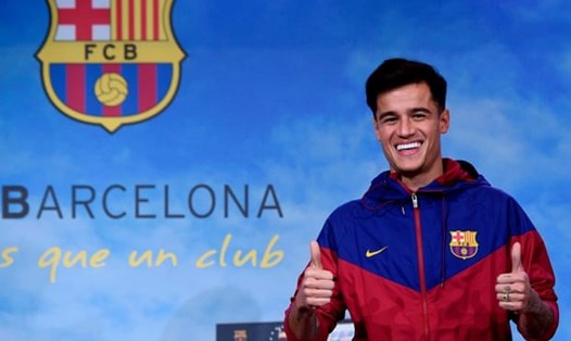Coutinho trong ngày ra mắt Barcelona năm 2018. Ảnh: Barca TV
