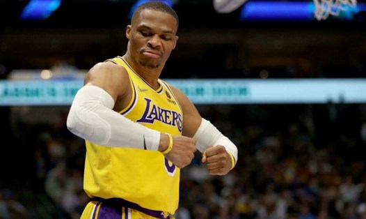 Ngôi sao của Los Angeles Lakers, Russell Westbrook đã có têb trong các giao thức COVID-19 của NBA. Ảnh: AFP