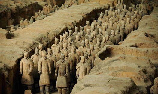Đội quân đất nung tại lăng mộ Tần Thủy Hoàng. Ảnh: AFP