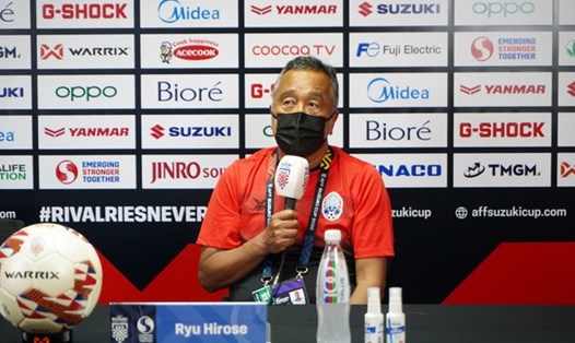 Huấn luyện viên tuyển Campuchia Ryu Hirose. Ảnh: AFF