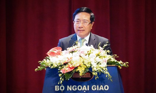 Ủy viên Bộ Chính trị, Phó Thủ tướng thường trực Chính phủ Phạm Bình Minh tham dự và phát biểu chỉ đạo Hội nghị. Ảnh: Hải Nguyễn