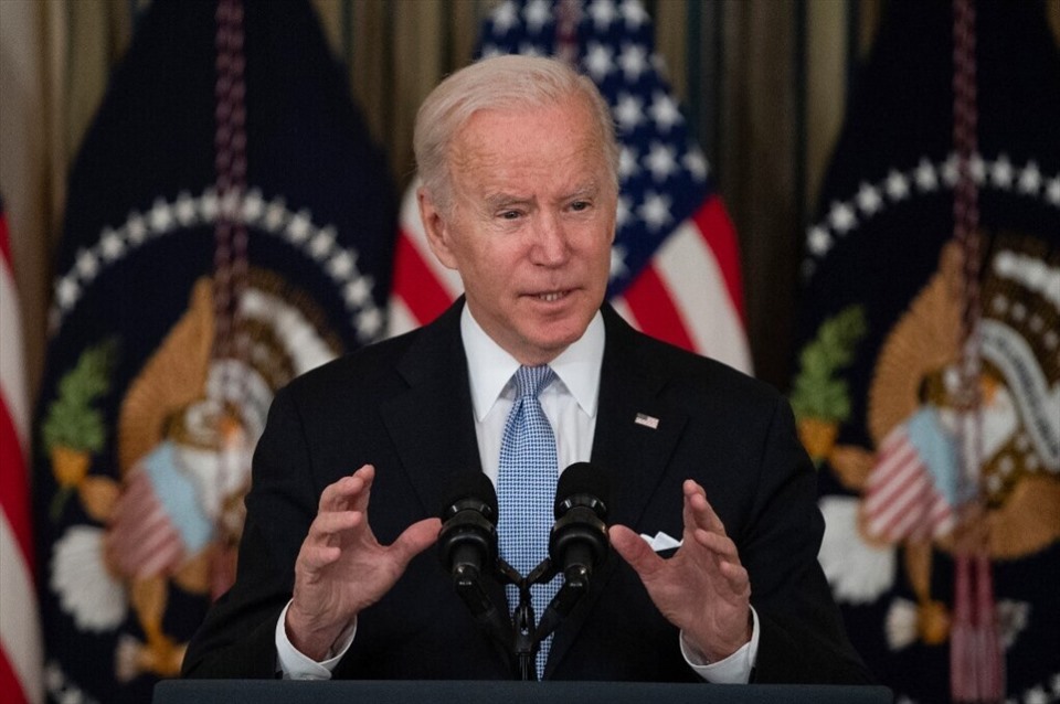 Tổng thống Mỹ Joe Biden phát biểu tại Nhà Trắng. Ảnh: AFP