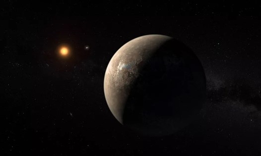 Hình minh họa cho thấy Proxima b quay quanh ngôi sao lùn đỏ Proxima Centauri. Ảnh: ESO/M.Kornmesser