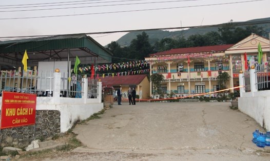 Khu cách ly tập trung Trường Tiểu học Na Lốc, huyện Mường Khương. Ảnh: Hồng Loan.