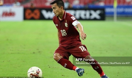 Chanathip là ngôi sao trong đội hình tuyển Thái Lan. Ảnh: AFP