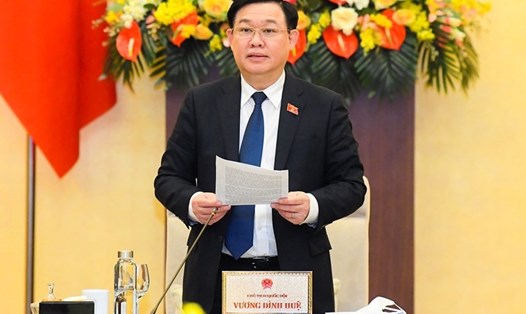 Chủ tịch Quốc hội Vương Đình Huệ phát biểu bế mạc. Ảnh: QH