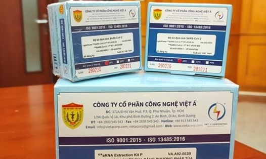 Kít test COVID-19 của Công ty Việt Á. Ảnh: ĐVSX