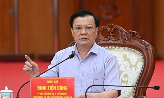 Ủy viên Bộ Chính trị, Bí thư Thành ủy Hà Nội Đinh Tiến Dũng. Ảnh: Phạm Đông