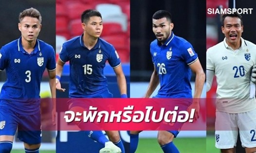 4 cầu thủ tuyển Thái Lan sẽ bị treo giò nếu nhận thêm thẻ ở trận bán kết lượt về AFF Cup với tuyển Việt Nam. Ảnh: Siam Sport