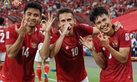 Tuyển Indonesia vào chung kết AFF Cup 2020 nhờ đá hơn Singapore 3 người. Ảnh: AFP