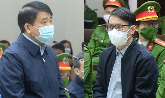 Hai bị cáo Nguyễn Đức Chung - Nguyễn Văn Tứ tại phiên toà. Ảnh: C.Hùng