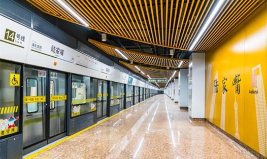 Nhà ga của tuyến tàu điện ngầm số 14 ở Thượng Hải, Trung Quốc. Ảnh: Shanghai Metro