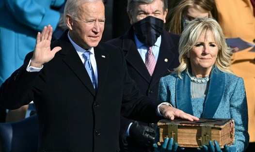 Tổng thống Mỹ Joe Biden tuyên thệ nhậm chức ngày 20.1.2021. Ảnh: AFP