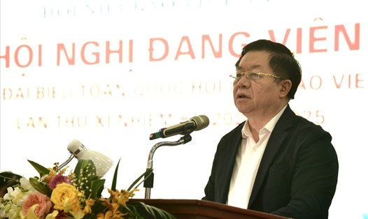 Bí thư Trung ương Đảng, Trưởng Ban Tuyên giáo Trung ương Nguyễn Trọng Nghĩa phát biểu tại hội nghị. Ảnh: T.Vương