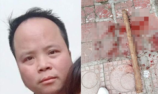 Nguyễn Văn Tình và chiếc gậy gỗ nghi phạm dùng tấn công "tình địch". Ảnh: CAHN