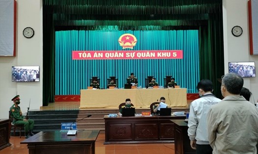 Tòa án quân sự Quân khu 5 tuyên phạt 9 bị cáo liên quan đến sai phạm dự án cao tốc Đà Nẵng - Quảng Ngãi. Ảnh: Giáp Hồ