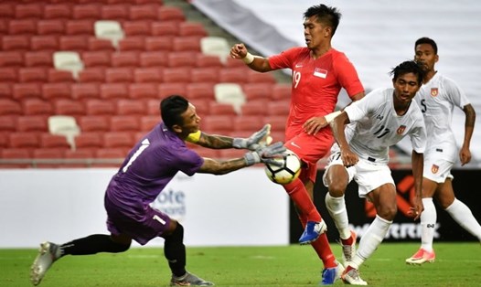 Tuyển Myanmar có thể không thi đấu trận mở màn AFF Cup 2020, gặp Singapore. Ảnh: ST FILE