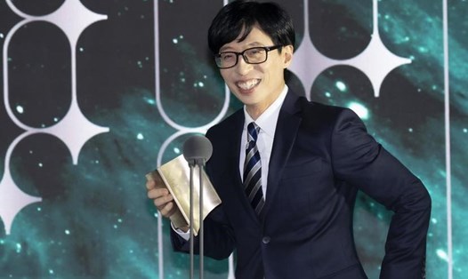 MC quốc dân Yoo Jae Suk đứng vị trí đầu bảng xếp hạng giá trị thương hiệu của các nghệ sĩ giải trí tháng 12. Ảnh: Xinhua