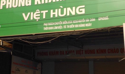 Theo ghi nhận, hiện Phòng khám Đa khoa Việt Hùng ở xã Việt Hùng (huyện Vũ Thư, tỉnh Thái Bình) đã dừng hoạt động. Ảnh: T.D