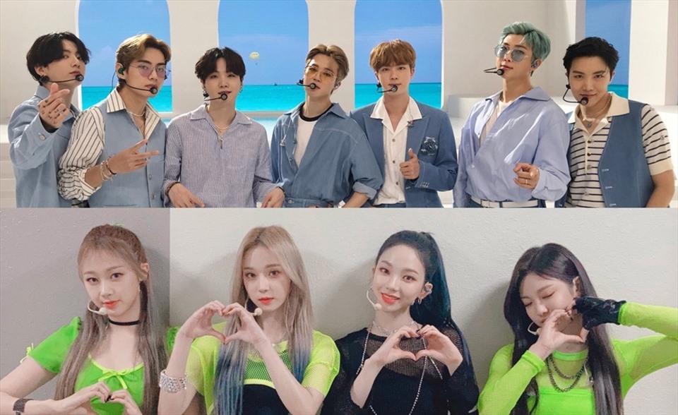 BTS, aespa thắng lớn tại MMA 2021. Ảnh: Xinhua.