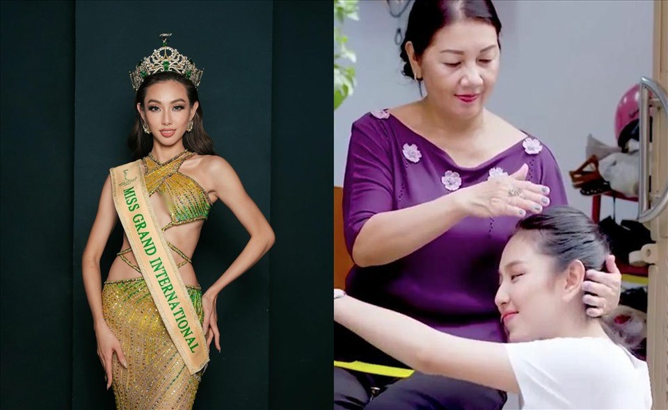 Hoa hậu Thùy Tiên trưởng thành trong vòng tay của dì. Ảnh: SV.
