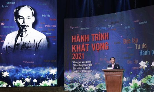 Chủ tịch Quốc hội Vương Đình Huệ phát biểu tại chương trình. Ảnh Hải Nguyễn