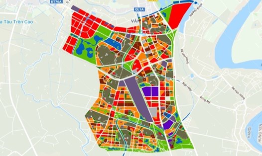 Bản đồ điều chỉnh quy hoạch cục bộ phân khu S5 tại xã Ngọc Hồi (Thanh Trì - Hà Nội). Nguồn: QH