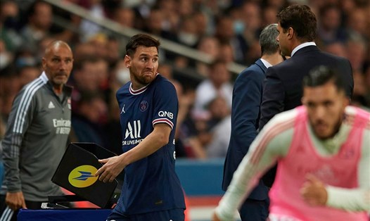 Messi từng bĩu môi khi bị Pochettino thay ra giữa chừng. Ảnh: AFP