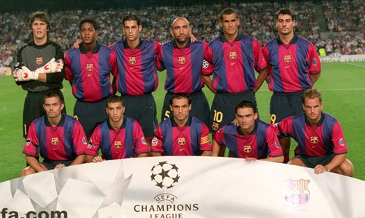 Đội hình Barcelona mùa giải 2000-21, lần gần nhất bị loại tại Champions League từ vòng bảng. Ảnh: UEFA