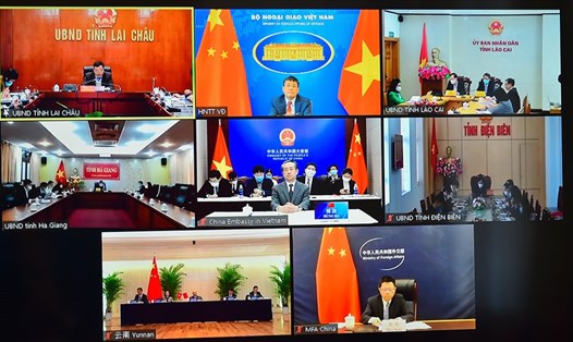 Hội thảo trao đổi kinh nghiệm xóa đói giảm nghèo Việt Nam - Trung Quốc diễn ra theo hình thức trực tuyến ngày 8.12. Ảnh: Bộ Ngoại giao