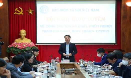 Tổng Giám đốc BHXH Việt Nam Nguyễn Thế Mạnh phát biểu chỉ đạo tại hội nghị. Ảnh: BHXH VN