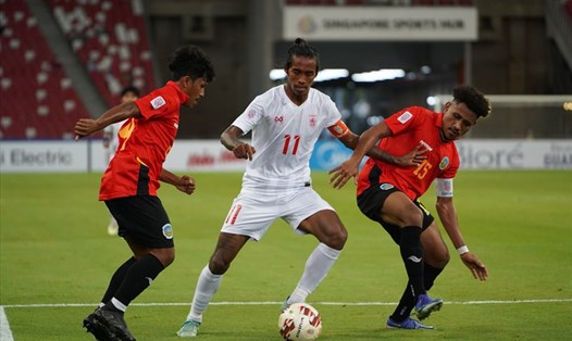 Timor-Leste (áo sẫm) đã mang tới AFF Cup 2020 những nét mới đáng chú ý. 
Ảnh: Affsuzukicup