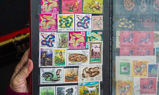 Bà Nguyễn Thị Kim Thanh sở hữu gần 100.000 con tem với nhiều chủ đề về 12 con Giáp.