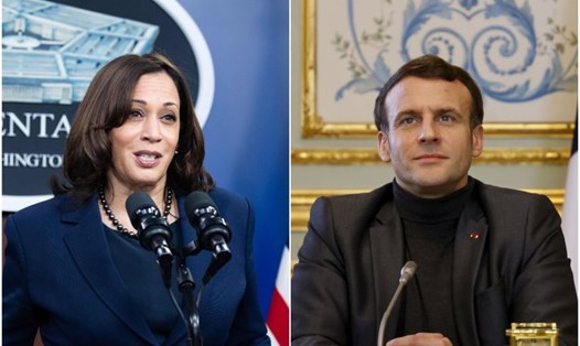 Cuộc điện đàm với Tổng thống Pháp Emmanuel Macron cho thấy Phó Tổng thống Mỹ Kamala Harris đang đóng vai trò trong chính sách đối ngoại của chính quyền ông Joe Biden. Ảnh: AFP.
